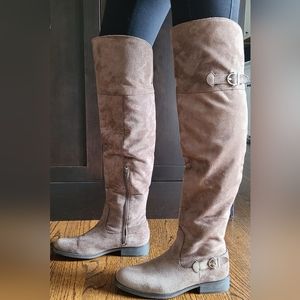 American Rag AADARRA Over-the-Knee MicroSuede Boots • TRUFFLE (Taupe) • Sz 8